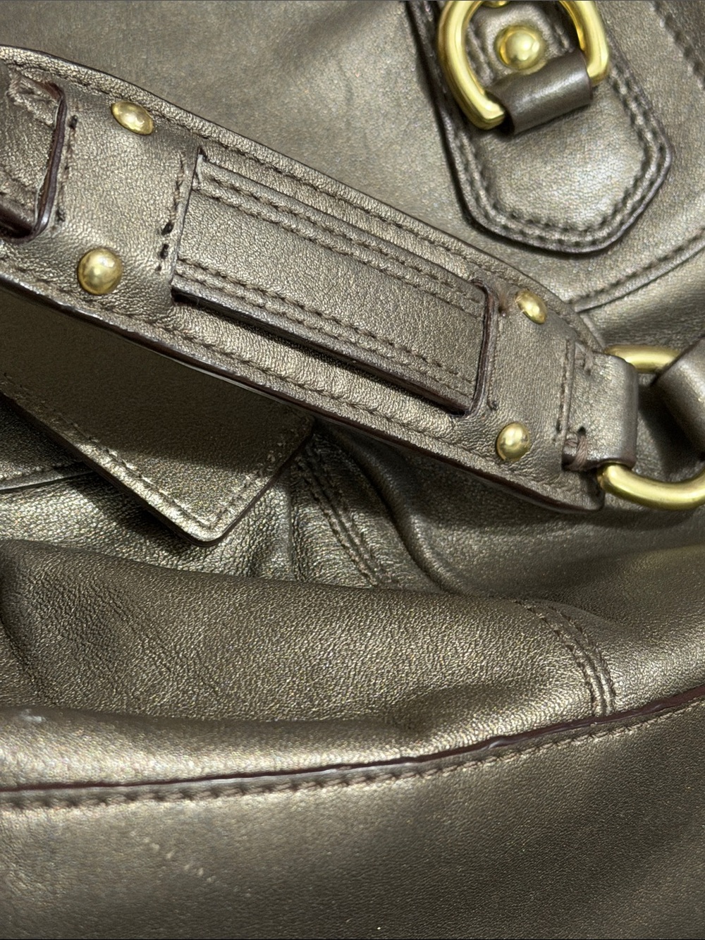 Coach Brown Leather Satchel with Gold Hardware - Picture 6 of 8